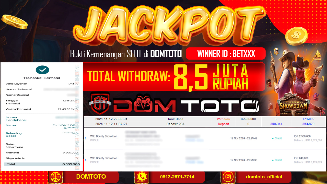 JACKPOT SLOT WILD BOUNTY SHOWDOWN 12 NOVEMBER 2024